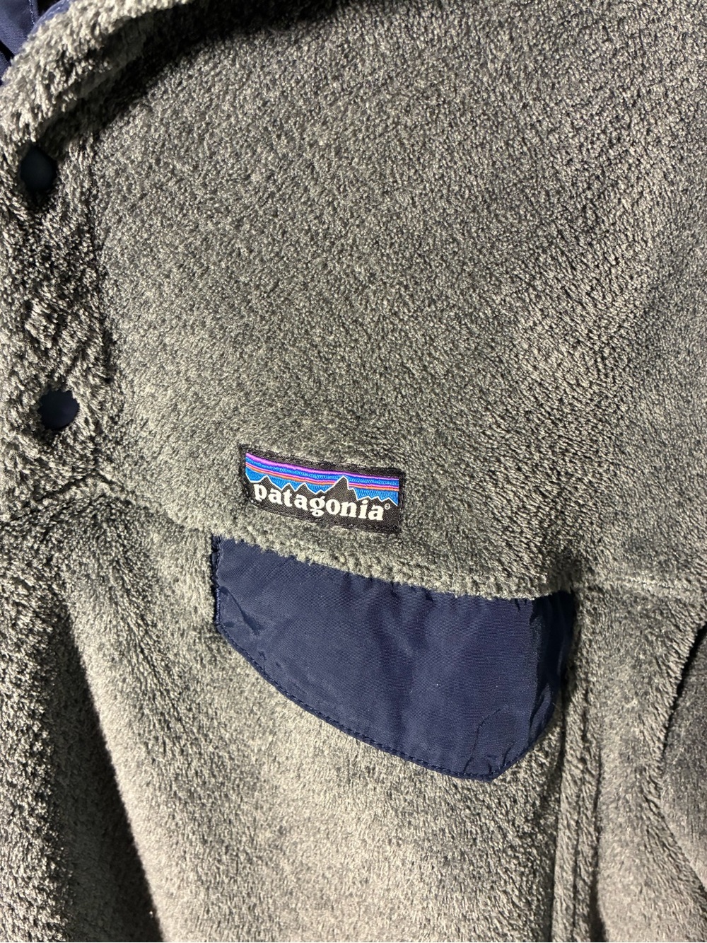 Patagonia Re-Tool Snap-T Polartec Fleece Pullover Gray Navy L